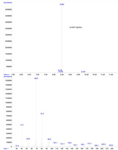 GC-MS trace of the current E-TMTT batch